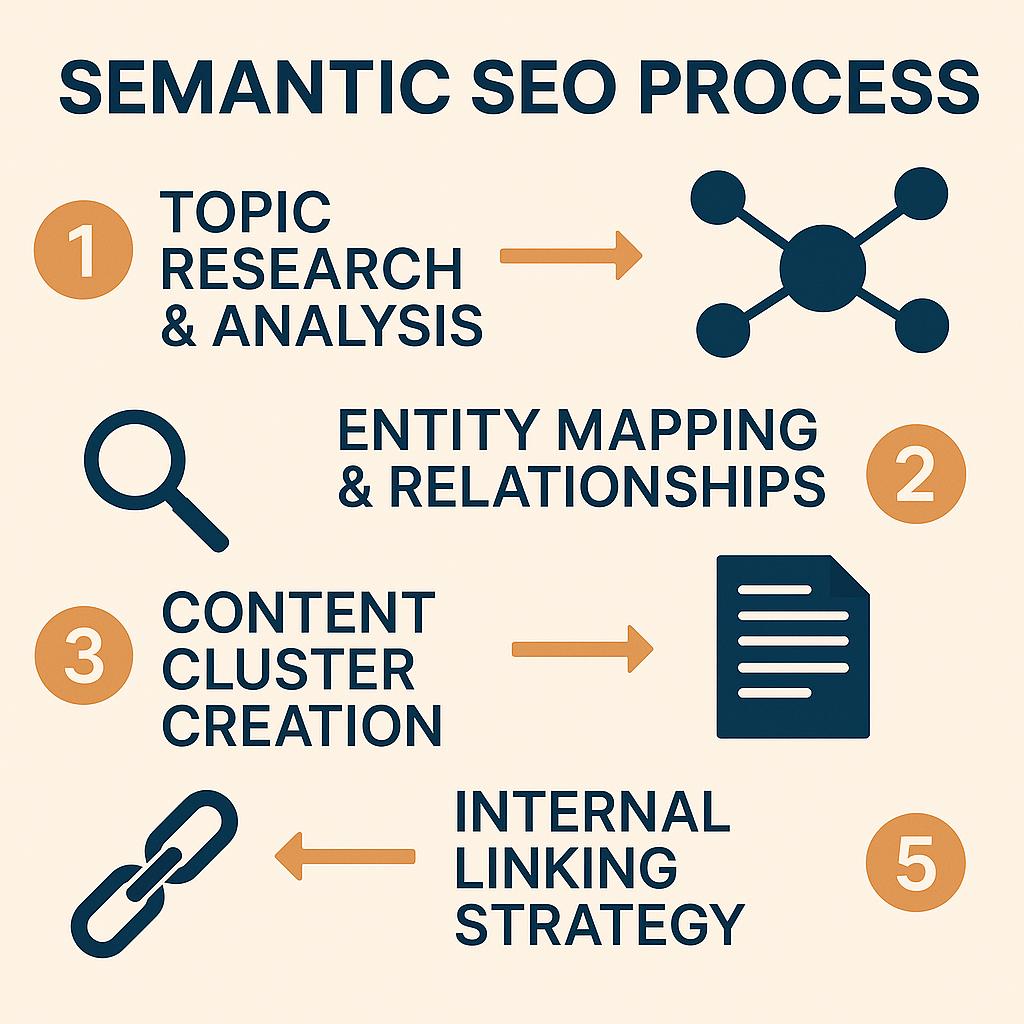 Semantic SEO Implementation Process Infographic